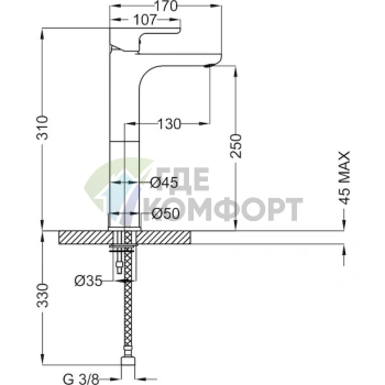 Смеситель для раковины Cezares Dolce LC 01 W0 - фото 4