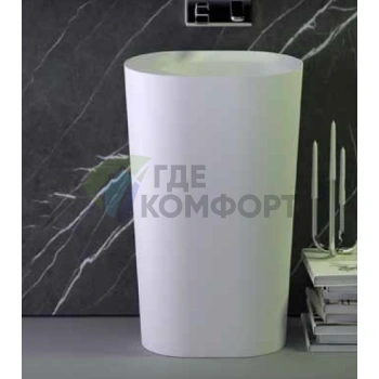 Отдельностоящая раковина KNIEF Pearl 50×40×90 см, белая матовая - фото 1