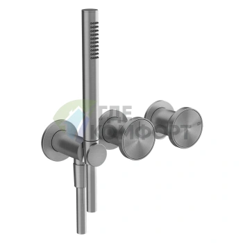 Смеситель для ванны GESSI Origini встраиваемый: 2 выхода, ручная лейка, хром (66036#031) - фото 1