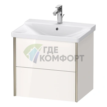 Подвесная тумба Duravit XViu с 2 ящиками, 565x610x469 мм, цвет белый глянцевый/champagne matt (XV41150B122) - фото 1
