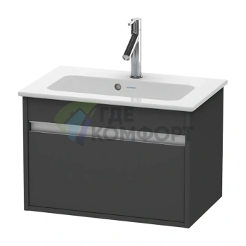 База под раковину Duravit Ketho 410x600x385 с выдвижным ящиком, цвет Графит матовый (KT642204949) - фото 1