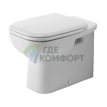 Унитаз напольный пристенный Duravit D-Code с креплением, скрытым сливом и боковым подключением воды, белый (21150900002) - фото 1