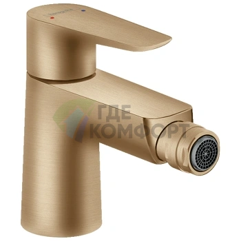 Смеситель для биде Hansgrohe Talis E: шлифованная бронза с донным клапаном (71720140) - фото 1