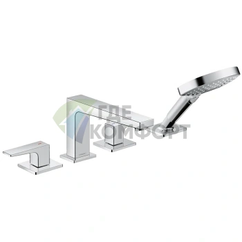 Смеситель для ванны Hansgrohe Metropol на 4 отверстия с ручным душем 3jet, хром (32553000) - фото 1