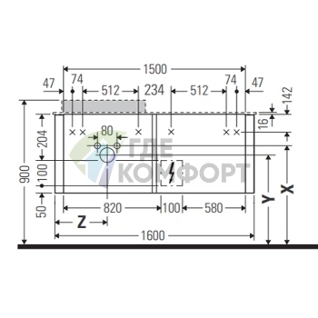 Тумба подвесная Duravit Happy D.2 Plus с 2 ящиками, белая глянцевая, 354x1600x550 мм (HP4934L2222) - фото 2