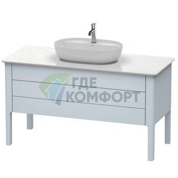 Напольная тумба Duravit Luv с двумя выдвижными ящиками, светло-голубой шелковисто-матовый, 743x1388x570 мм (LU956609797) - фото 1
