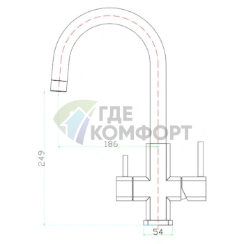 Кухонный смеситель Zorg Inox Veto из нержавеющей стали - фото 2