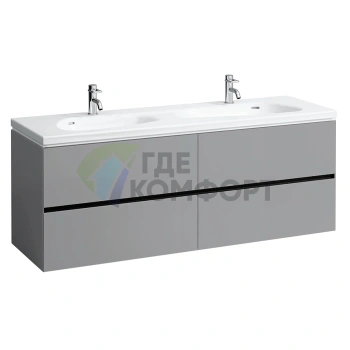 Тумба под раковину LAUFEN Palomba 814809, 1585×495×590 мм, 4 выдвижных ящика, серый (4.0745.4.180.223.1) - фото 1
