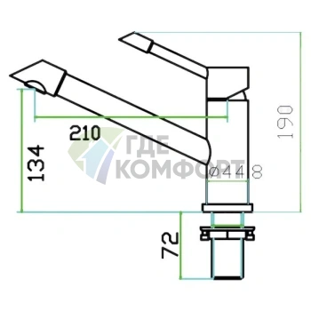 Смеситель Zorg Inox Elipso для кухни из нержавеющей стали - фото 2