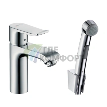 Смеситель для раковины Hansgrohe Metris с гигиеническим душем (комплект), хром (31285000) - фото 1