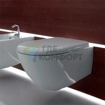 Крышка-сиденье для унитаза KERASAN Aquatech SLIM белая с микролифтом (379101) - фото 1