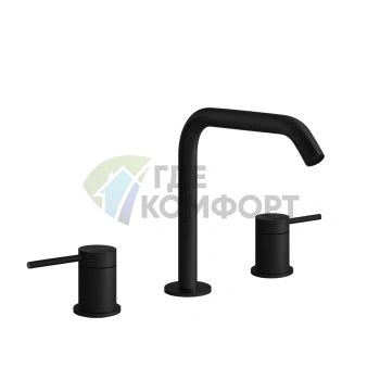 Смеситель для раковины GESSI 316 на 3 отверстия, цвет Black XL (54012#299) - фото 1