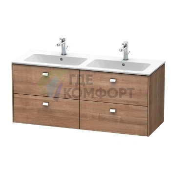 Подвесная тумба Duravit Brioso с 4 ящиками, 1290 мм, цвет «Тичинская вишня» (BR410601073) - фото 1