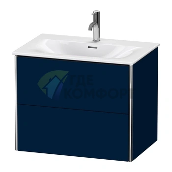 Тумба подвесная Duravit XSquare 234473 с 2 ящиками, 560x710x478 мм, цвет Night Blue SaM (XS432309898) - фото 1