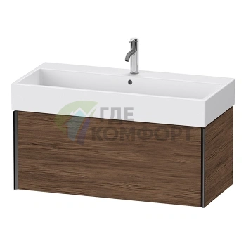 Подвесная тумба Duravit XViu для раковины, 397x984x454 мм, цвет Walnut Dark/черный матовый (XV42370B221) - фото 1