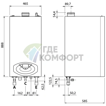 Газовый конденсационный настенный котел Ariston Genus Premium EVO HP 85KW EU - фото 4