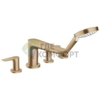 Смеситель для ванны Hansgrohe Talis E с ручным душем в шлифованной бронзе (71748140) - фото 1