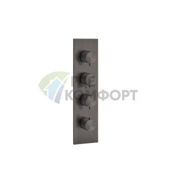 Встраиваемый термостатический смеситель GESSI 316 на 3 источника, цвет Brushed Black Metal PVD (54516#707) - фото 1