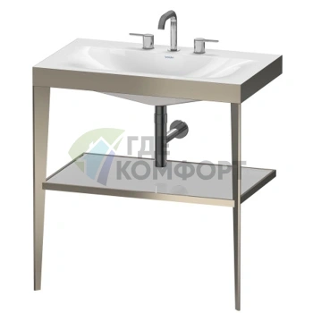 Консоль напольная Duravit XViu с раковиной и полкой, цвет шампань мат/хром, 850x800x480 мм (XV4715TB110) - фото 1
