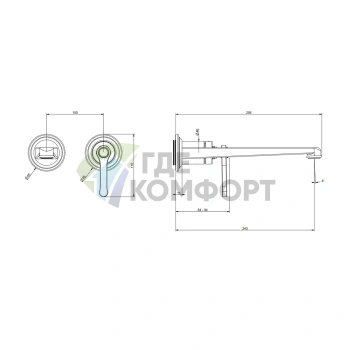 Настенный однорычажный смеситель GESSI VENTI20 для раковины, хром (65088#031) - фото 2