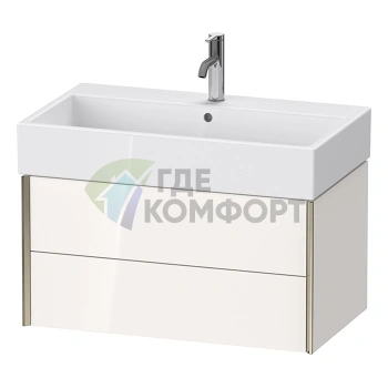 Подвесная тумба Duravit XViu с 2 ящиками, цвет белый глянцевый/champagne matt (XV43360B122) - фото 1
