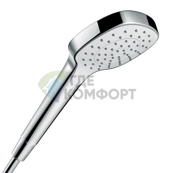 Ручной душ HG Croma Select E с функцией Rain и экономичным расходом 9 л/мин в элегантном бело-хромирован исполнении (26815400) - фото 1