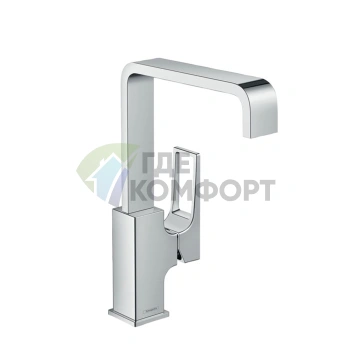 Смеситель для раковины Hansgrohe Metropol на 1 отверстие с донным клапаном Push-open, хром (74511000) - фото 1