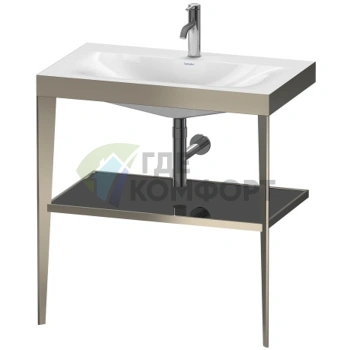 Консоль напольная Duravit XViu с раковиной и полкой, 850x800x480 мм, цвет шампань мат/черный глянец (XV4715OB140) - фото 1