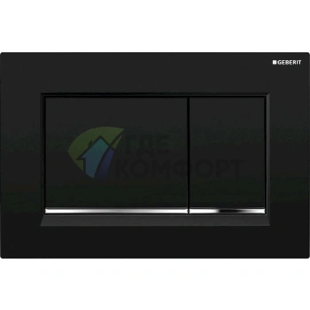Кнопка смыва Geberit Omega 30 115.080.KM.1 черный/хром для подвесных унитазов - фото 1