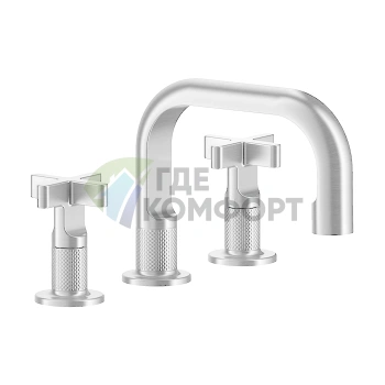 GESSI INCISO Смеситель для раковины на 3 отверстия с донным клапаном, хром (58111#031) - фото 1