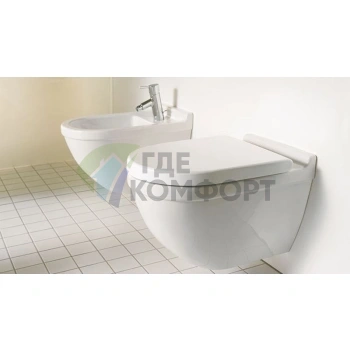Подвесной унитаз Duravit Starck 3 с технологией Rimless (2225090000) - фото 2