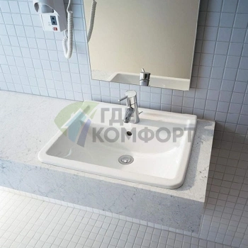 Раковина Duravit Starck III встраиваемая 560x460 мм с переливом, белая (302560000) - фото 3