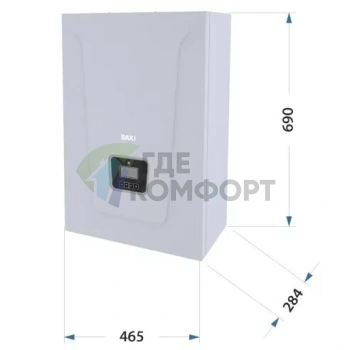 Электрический котел Baxi Ampera Plus 6, 6 кВт, E8403106, настенный, одноконтурный - фото 3