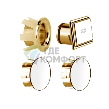 Gessi Eleganza Переливная пробка с боковыми заглушками, цвет Gold CCP (арт. 46755) (46765#080)