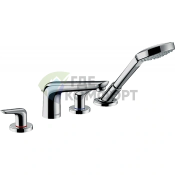 Смеситель для ванны Hansgrohe Novus накладной с ручным душем, хром (71333000) - фото 1