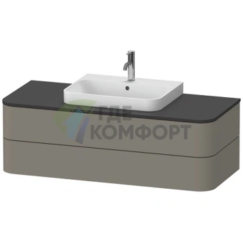 Подвесная тумба Duravit Happy D.2 Plus с 2 ящиками, цвет Stone Grey Satin Matt, 408x1300x550 мм (HP496209292) - фото 1