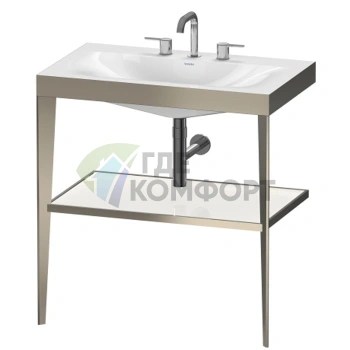 Консоль напольная Duravit XViu с раковиной и полкой 850x800x480 мм, цвет шампань мат/белый глянец (XV4715TB185) - фото 1