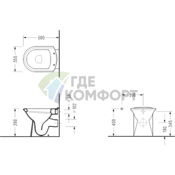 Приставной унитаз-биде Serel Orkide 6811BM с микролифтом - фото 3