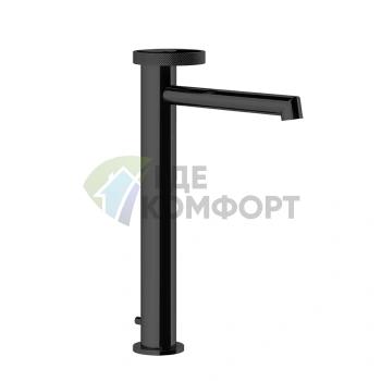 Смеситель Gessi Anello для раковины: высокий с длинным изливом, донный клапан, цвет Black XL (63305#299) - фото 1