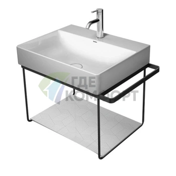 Раковина Duravit DuraSquare 600 мм с площадкой, без перелива, белая (2353600041) - фото 1
