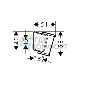 Держатель для душа HG Porter Classic: настенный, хром (28324000) - фото 2