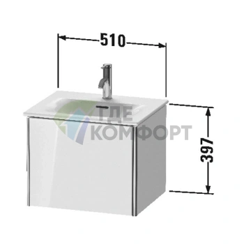 Тумба подвесная Duravit XSquare 234453 White High Gloss (XS422102222) - фото 2