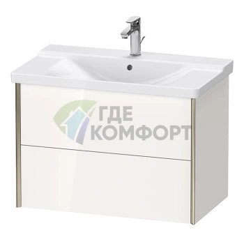 Подвесная тумба Duravit XViu для раковины, 2 ящика, белый глянцевый/champagne matt (XV41160B122) - фото 1
