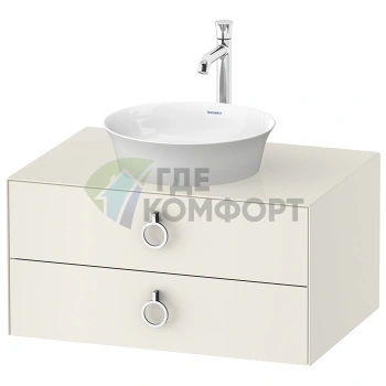 Подвесная тумба Duravit White Tulip с двумя ящиками (408x800x550 мм, Nordic White HighGloss) (WT49900H4H4) - фото 1