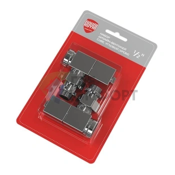 Набор дизайн-вентилей Royal Thermo CUBE 1/2 хром, RTE 56.002, НС-1193191 - фото 1