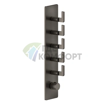 Встраиваемый термостатический смеситель GESSI INCISO на 5 источников, цвет Nero XL (58210#299) - фото 1