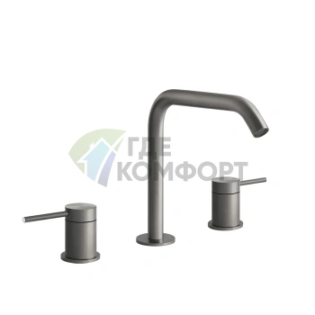 GESSI Смеситель для раковины на 3 отверстия без донного клапана в матовом хроме (54012#239) - фото 1