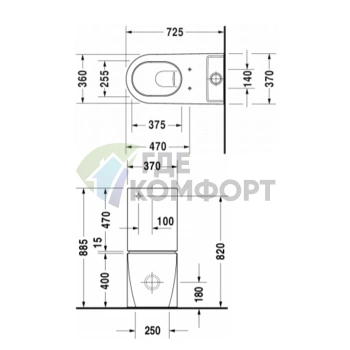 Бачок для унитаза Duravit моноблок 6 л с двойным смывом, хром, левое подключение, белый (933000005) - фото 2