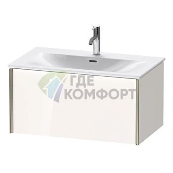 Тумба подвесная Duravit XViu 610x800x480мм для раковины 234483, 1 ящик, белый глянцевый/champagne matt (XV40340B122) - фото 1