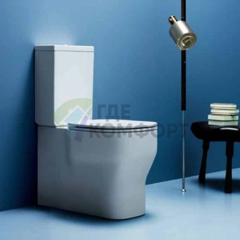 Унитаз-моноблок AZZURRA GLAZE 67 см с угловым подключением и скрытым сливом (GLVCMP000000BI)) - фото 1